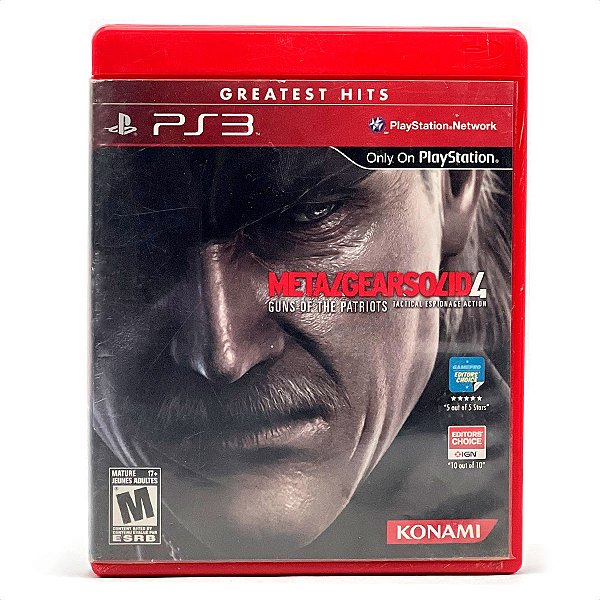 Jogo Metal Gear Solid 4 Guns Of The Patriot  Mídia Fisica Usado - PS3 (Greatest Hits)