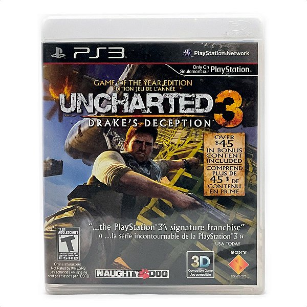 Jogo Uncharted 3 Drakes Deception Mídia Fisica Usado - PS3