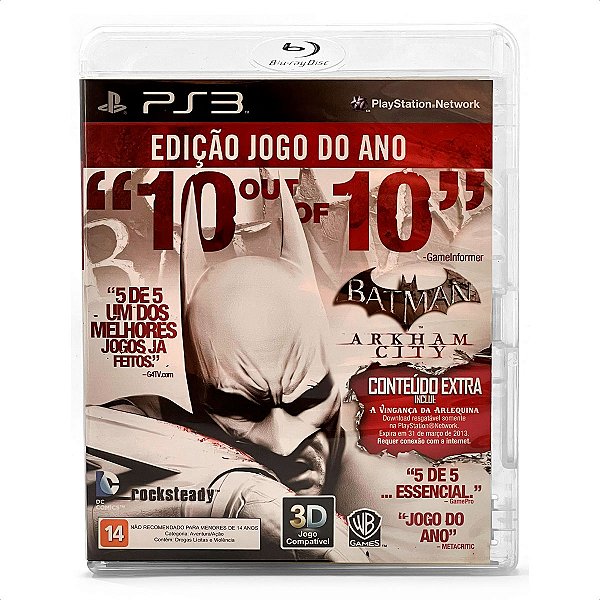 Jogo Batman Arkham City Jogo Do Ano Mídia Física Usado - PS3
