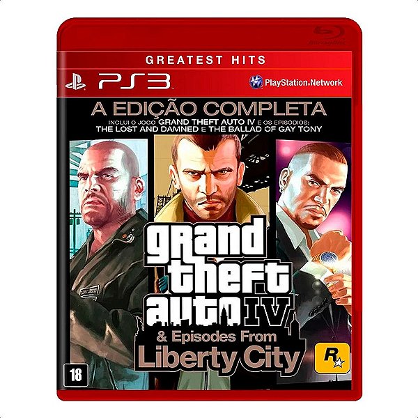 Jogo Grand Theft Auto IV & Episodes From Liberty City  (GTA 4) (Greatest Hits) -  PS3 Mídia Física Original Usado Sem Ca
