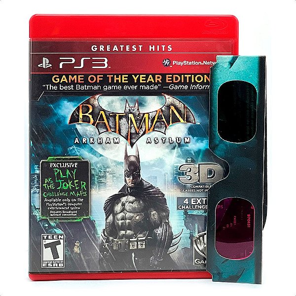 Jogo Batman Arkham Asylum  PS3 Mídia Física Original Usado Com Manual