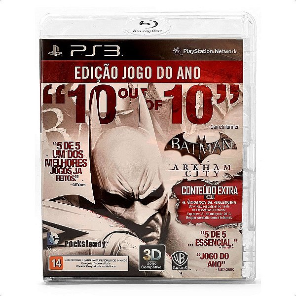 Jogo Batman Arkham City Jogo Do Ano PS3 Mídia Física Original Usado Com Manual