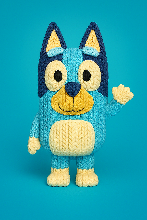 Bluey Estilo Crochê Amigurumi
