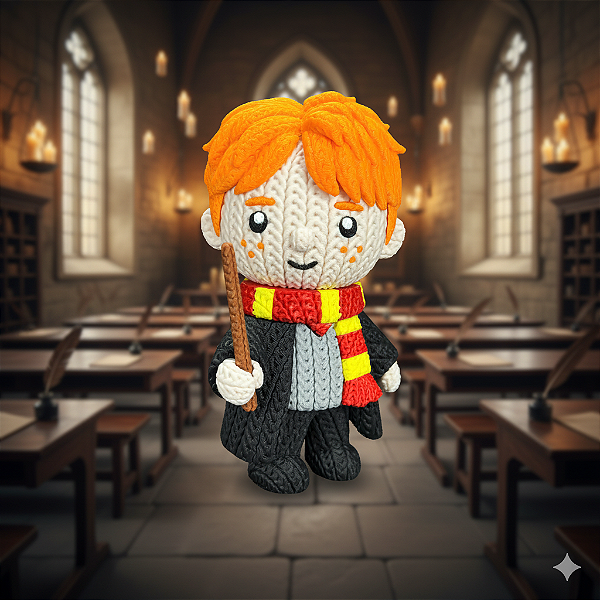 Ron Weasley Estilo Crochê Amigurumi