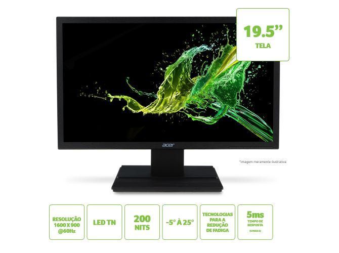 Monitor Acer 19.5" LED V2 06HQL VGA e HDMI - UM.IV6AA.A11