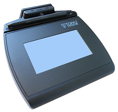 Coletor de Assinatura Topaz Systems TM-LBK755 Modelo Cartão Magnético Séries Signaturegem LCD 4X3 MSR