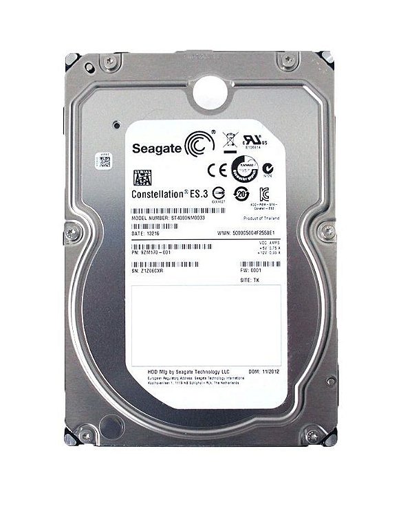 ST4000NM0033 - HD Servidor Seagate 4TB 7.2K 3,5 6G SP SATA