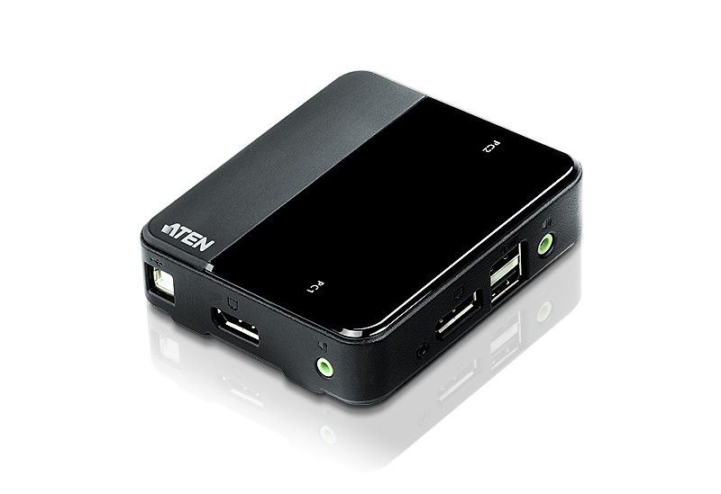 CS782DP Switch USB DisplayPort/Audio KVM de 2 portas (Suporte 4K e cabos incluídos)