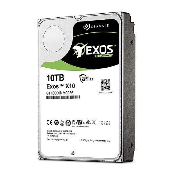 ST10000NM0086 - HD Servidor Seagate ENT 10TB 7,2K 3,5 6​​G 512e SATA