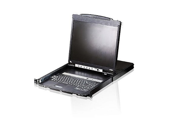 CL5808 Comutador KVM LCD de trilho duplo VGA PS / 2-USB de 8 portas com porta de ligação em cadeia e suporte a periféricos USB