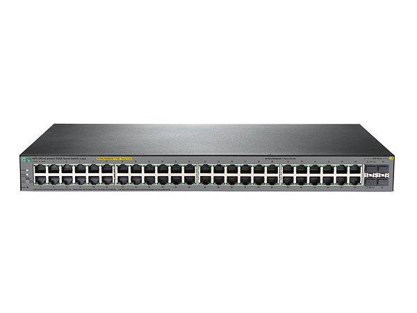 Switch 1920S Gerenciável 48G 4SFP com 48x 10/100/1000Mbps RJ45 (sendo 24x PoE+) + 4x SFP 1G (Potencia PoE+: 370W) - HPE / JL386A