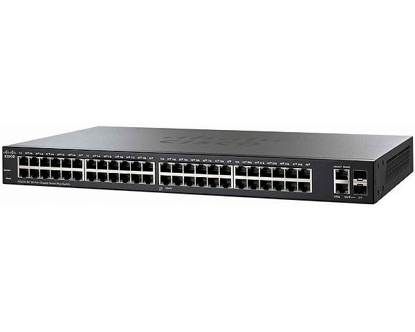 Switch Cisco SG220-50 48 portas 10/100/1000Mbps RJ45 + 2x Gigabit Combo (RJ45 ou SFP 1G) / SG220-50-K9-BR