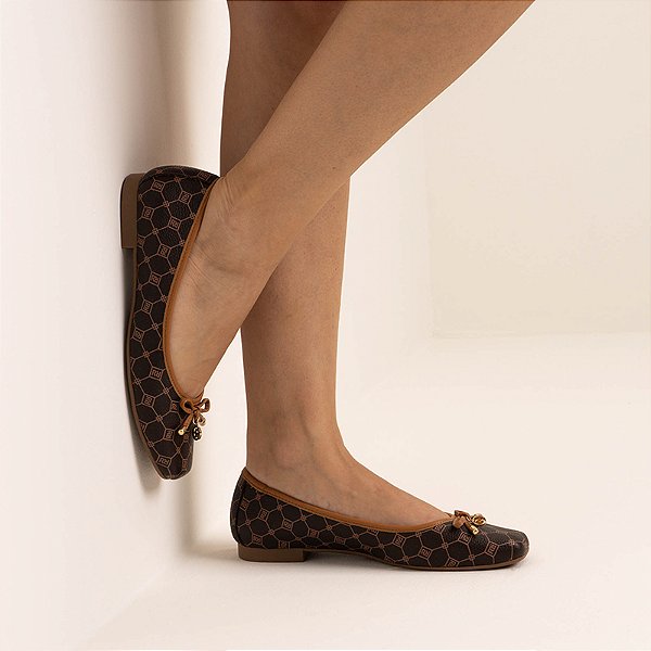 Sapatilha Rafitthy Estampada com Laço e Pingente