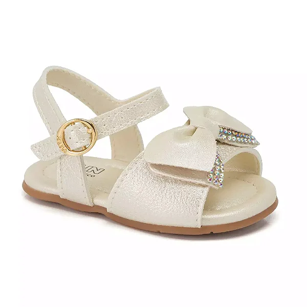 Sandália Infantil Klin Off White com Laço