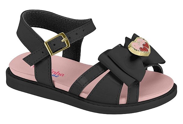 Sandália Molekinha Preta Verniz Bebê