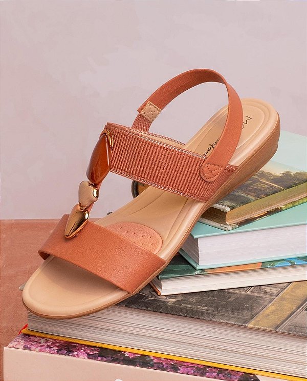 Sandália Modare Marrom com Pedras