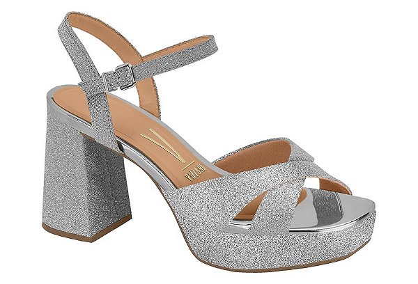 Sandália de Festa Plataforma com super Brilho