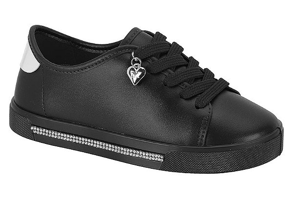 Tênis Infantil Preto com Strass e Charm
