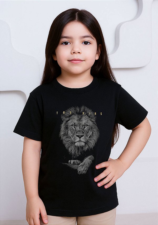 Camiseta Infantil Unissex- The King -Cor Preto