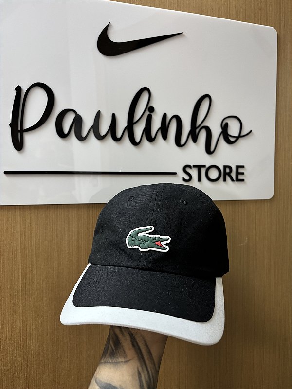 BONÉ LACOSTE CONTRASTE PRETO