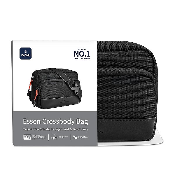 Pochete de corpo cruzado resistente à água da série Wiwu Essen em tecido de poliéster 1200D.