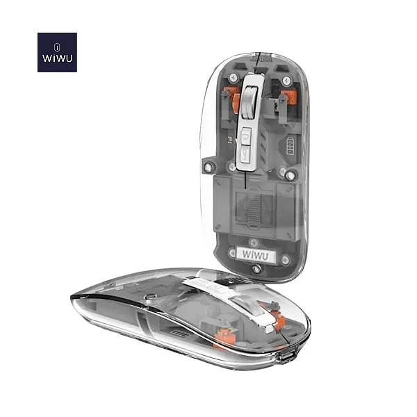 MOUSE WIWU CRYSTAL BLUETOOTH+ 2.4G ROD DE METAL DUPLO CINZA 1083