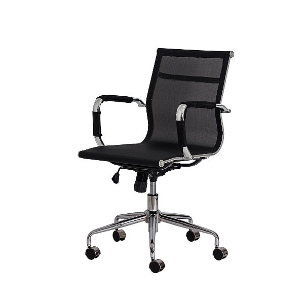 Cadeira Escritório Mesh Diretor Preta