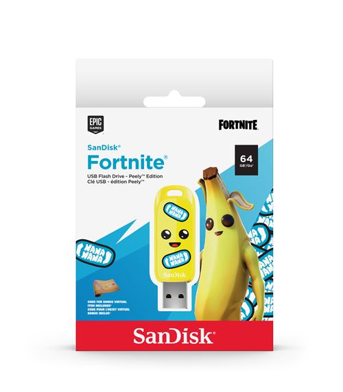 SanDisk Fortnite USB Flash Drive, Peely Edition - 64GB