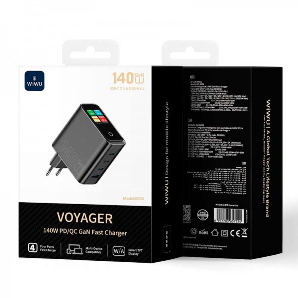 FONTE VOYAGER - 140W - USB-A/USB-C - BLACK - G028