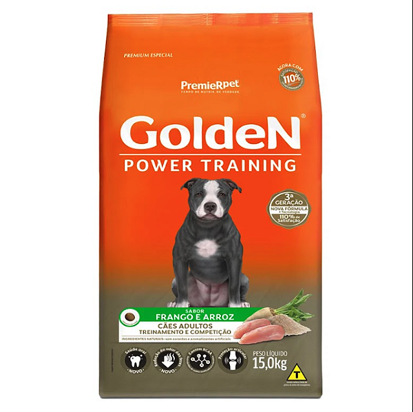 Ração Golden Power Training Cães Adultos Frango Arroz 15kg