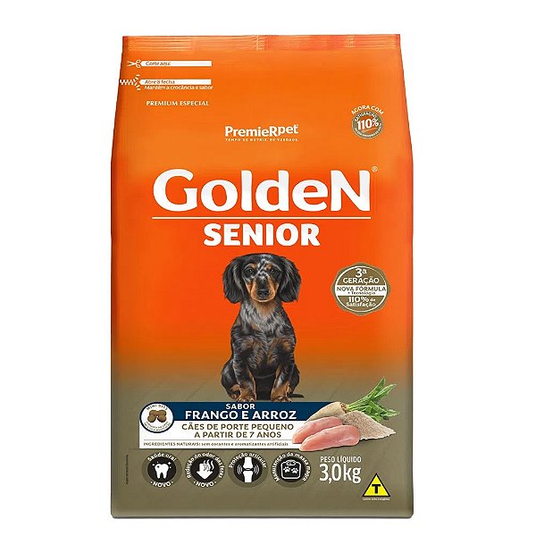 Ração Golden Fórmula Sênior Raças Pequenas Frango Arroz 3kg