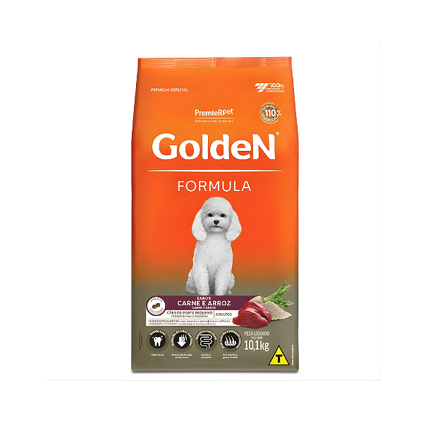 Ração Golden Form Cão Adulto Pequeno Mini Bits Carne 10,1kg