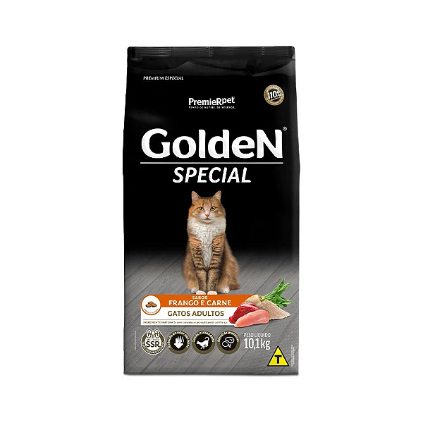 Ração Golden Special Gato Adulto Frango e Carne 10,1kg