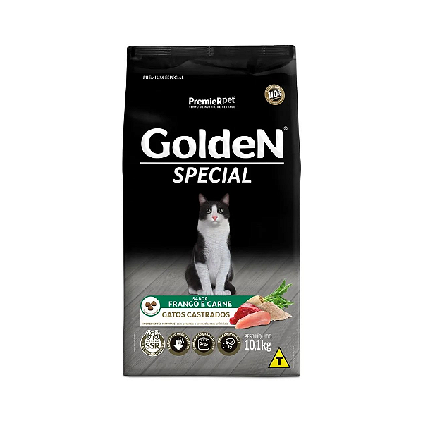 Ração Golden Special Gato Adulto Castrado Frango 10,1kg