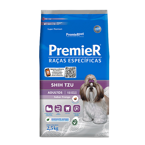Ração Premier Shih Tzu Adultos Frango Raça Específica 2,5kg