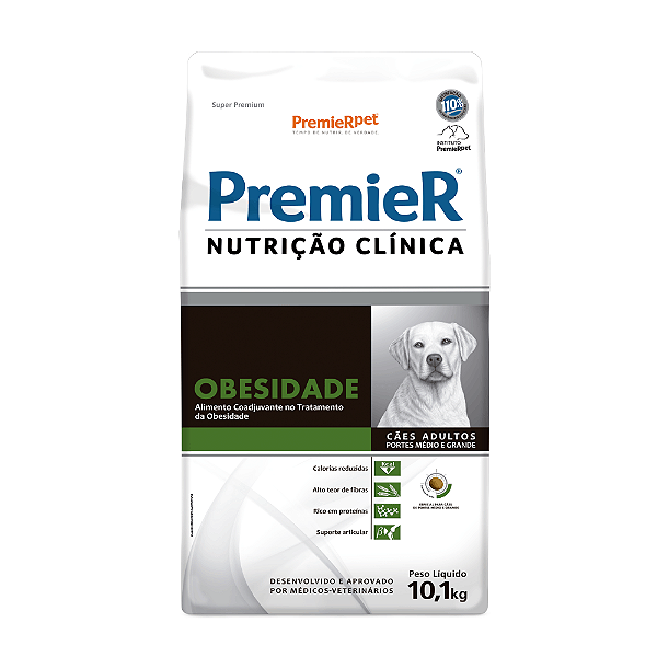Ração Premier Nutri. Clín. Obes. Cão Adulto Grande 10,1kg
