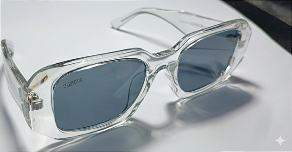 Óculos Solar Transparente com Lente Escura