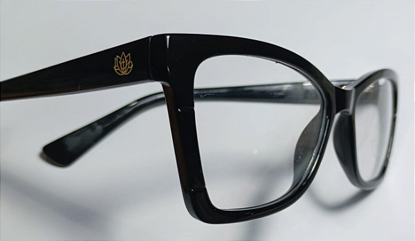 Óculos Feminino Acetato Receituário Preto Elegante