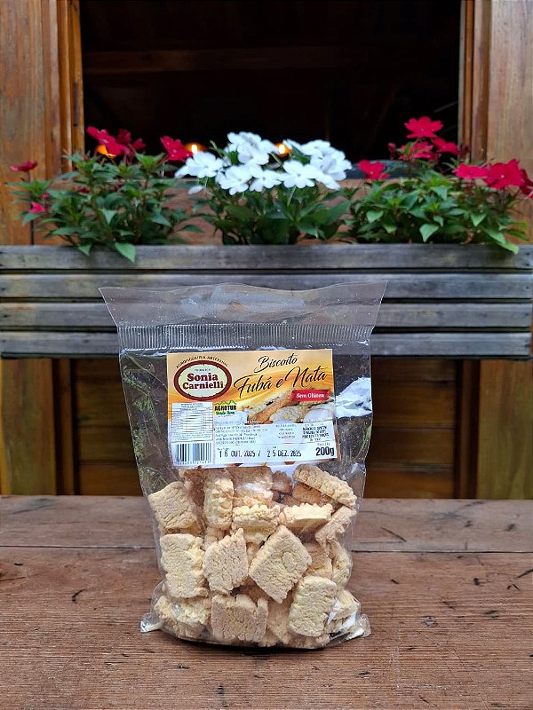 Biscoito Fubá e Nata Sem Glúten - 200g