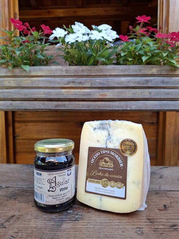 Kit - Queijo Morbier e Geleia Artesanal Gourmet L Aguiar - Vinho