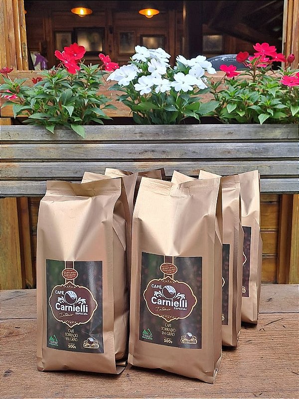 Kit 6 unidades - Café Carnielli Torr. em Grãos Cereja Natural Intenso (500g)