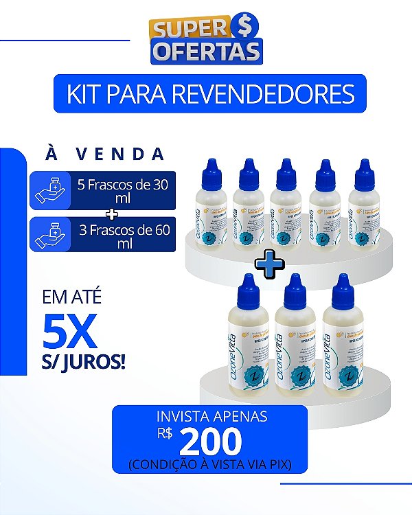 Kit Revendedor "2" | 5 Frascos de 30 ml + 3 de 60 ml
