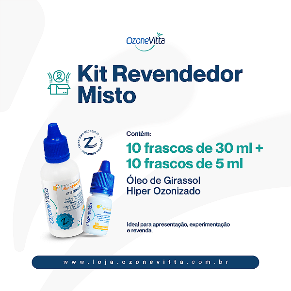 Kit Revendedor Misto Óleo de Girassol Hiper Ozonizado OzoneVitta