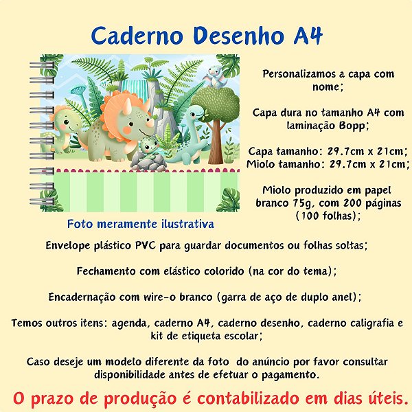 Caderno de Desenho no Tema Dinossauro
