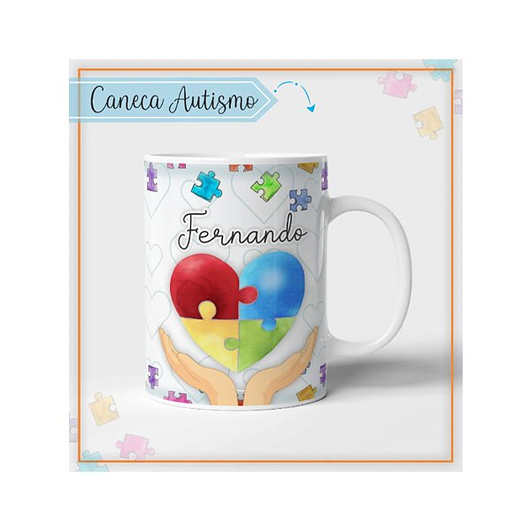 Kit 10 Canecas de Polímero Personalizadas no Tema Autismo