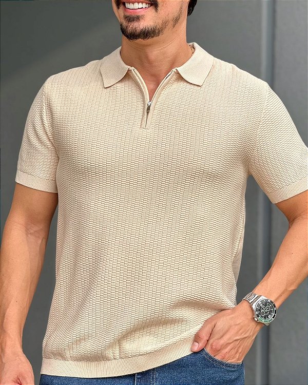 POLO SIENA ZÍPER BEGE