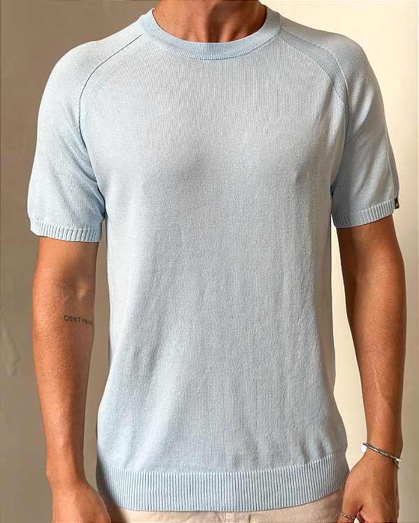 CAMISETA MODAL RAGLAM AZUL