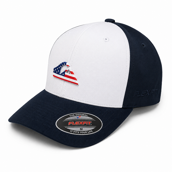Boné Quiksilver Flexfit Premium Logo Metálico USA