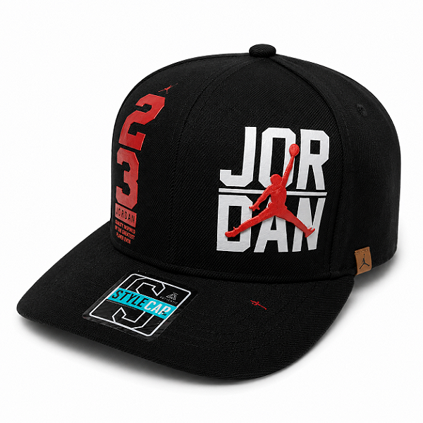 Boné Jordan Aba Semi Curva Snapback Ajustável Preto Unissex