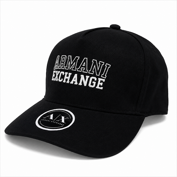 Boné Armani Exchange AX Aba Curvada Snapback Preto Unissex
